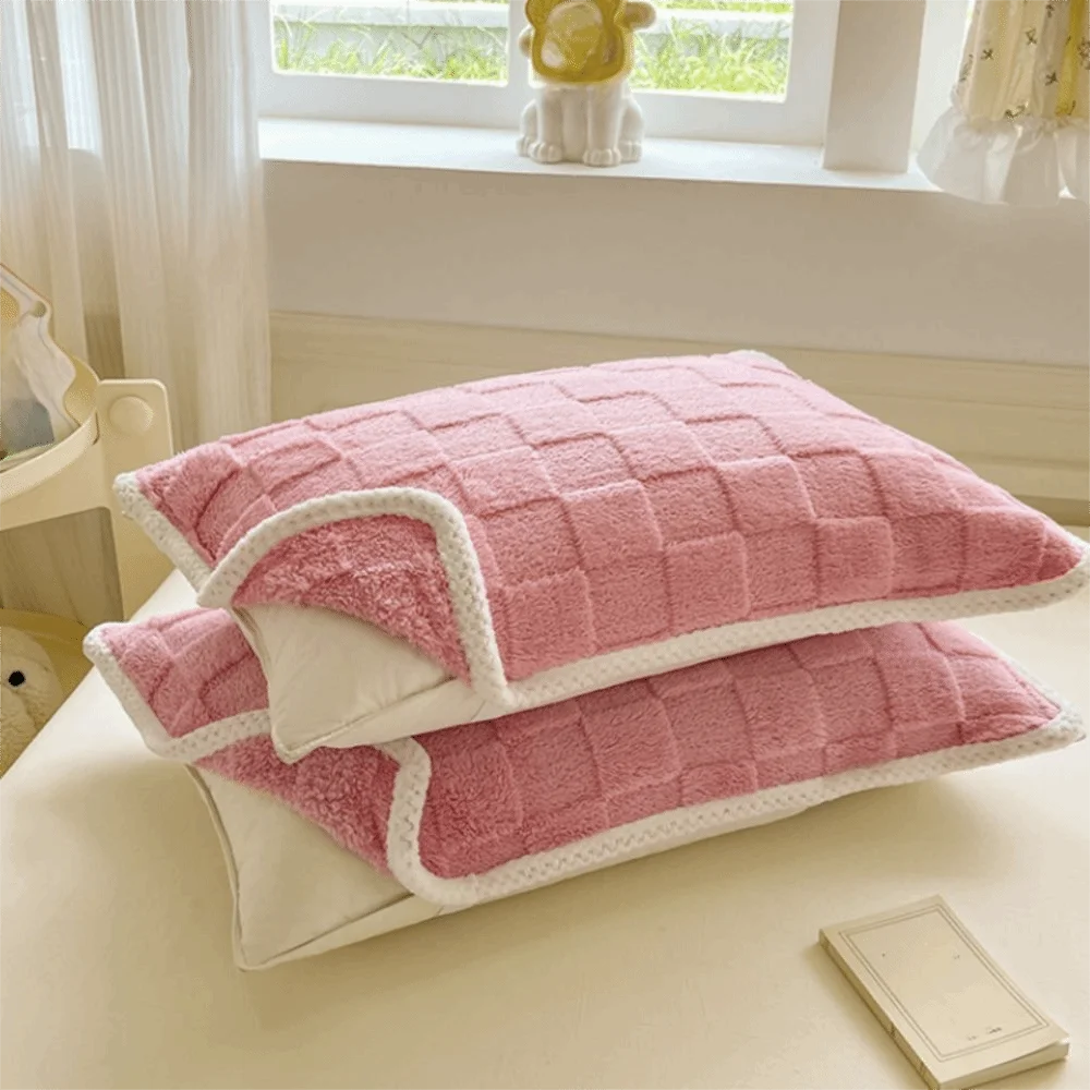 Plush Pillow Covers in Pink