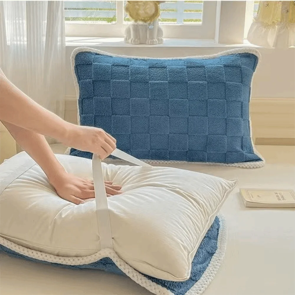 Plush Pillow Covers in Blue
